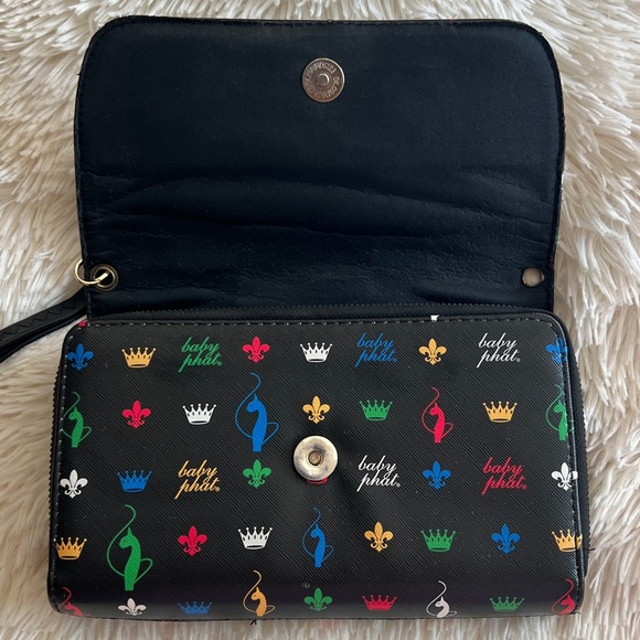 Baby Phat Black Wallet with Colorful Crown Design - Picture 3 of 7